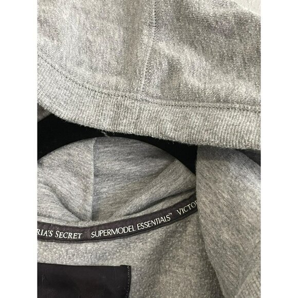 VICTORIA SECRET SUPERMODEL ESSENTIAL WOMENS GRAY ZIPPER HOODIE SIZE L - Picture 9 of 13
